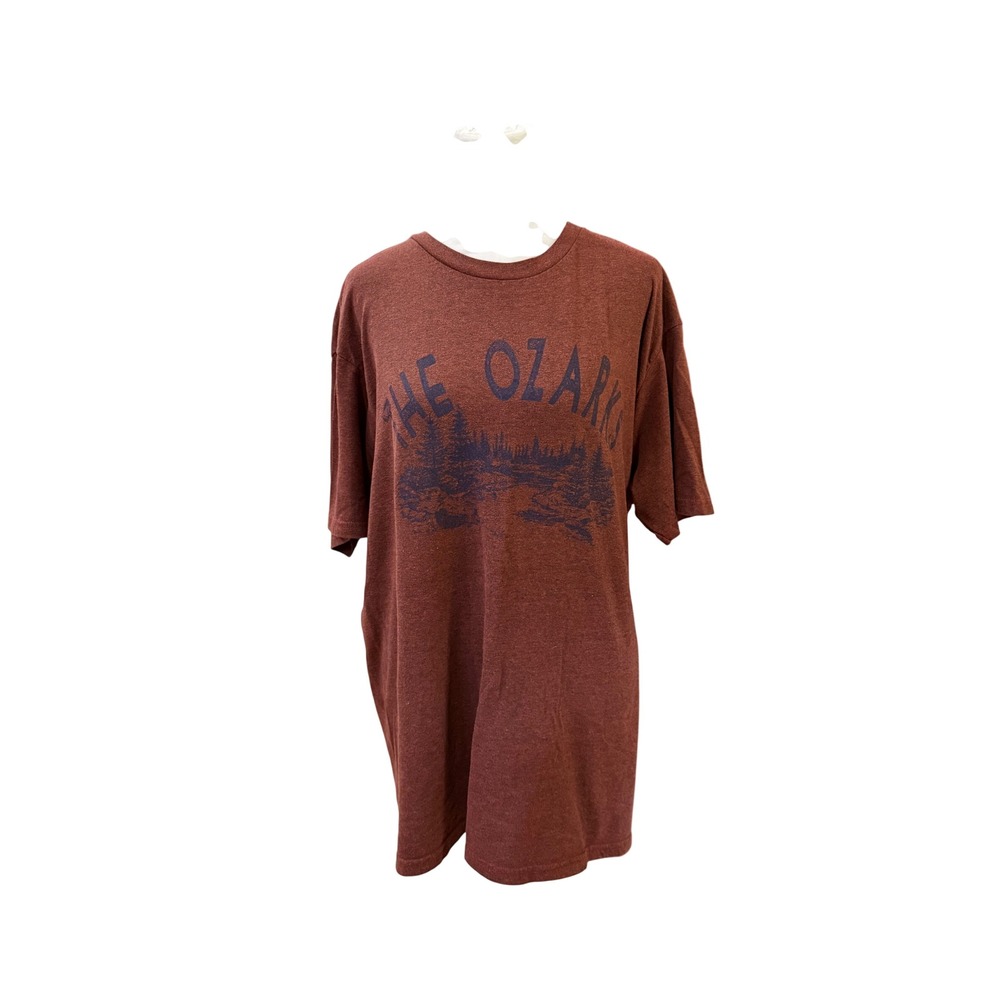 Prairie Mountain The Ozarks Graphic T-Shirt Mens Large Maroon Heathered Tee